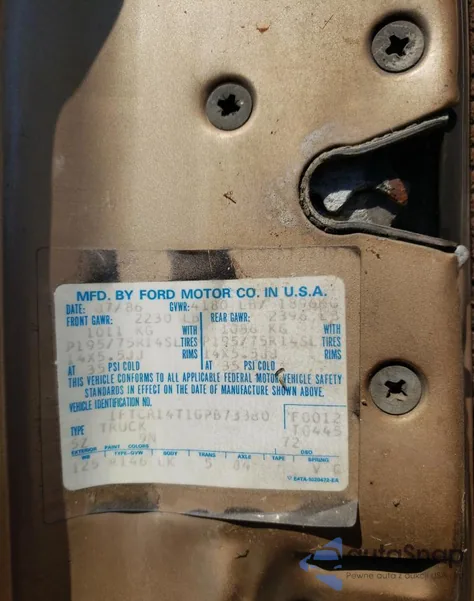 1986 Ford Ranger Super Cab z USA, uszkodzony, nr VIN 1FTCR14T1GPB73380